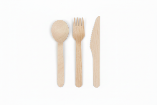 Wooden cutlery set - improved spoon