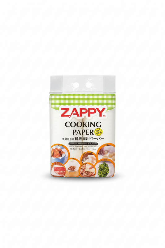 ZAPPY Cooking Paper package with professional lighting
